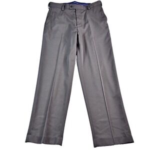 Saddlebred Men's Gray Dress Pants Career Business Slacks 34x30 Zip Straight‎ Leg